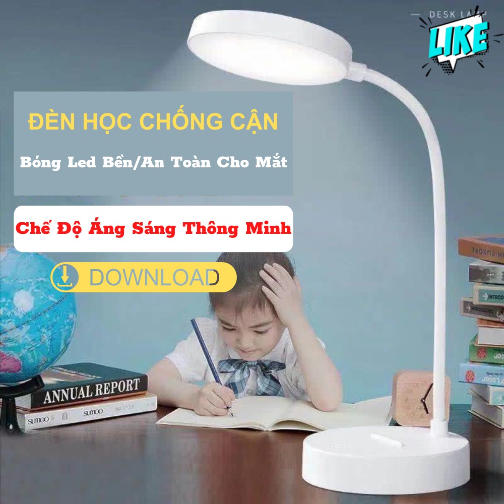 Đèn học chống cận , đèn học để bàn tiện lợi viết và đọc sách thiết kế nhỏ gọn tiện dụng TIME HOME