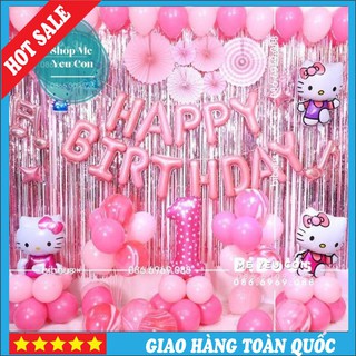 Trang Trí Sinh Nhật Kitty Cho Bé Gái, Combo Sinh Nhật Đẹp, Trang Trí Tiệc Thôi Nôi Đầy Tháng 💕💕💕