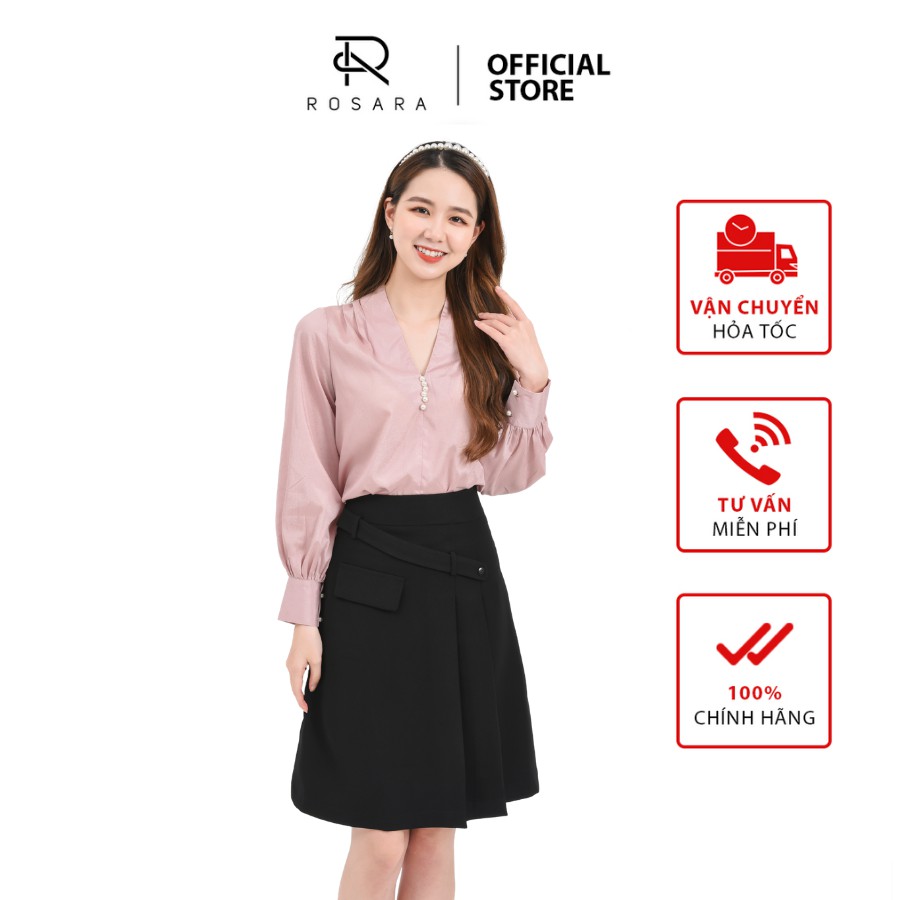 [Mã WABRLOW5 giảm 15% đơn 300K] Chân váy xòe thời trang nữ đính cúc lệch Rosara CV02 | BigBuy360 - bigbuy360.vn