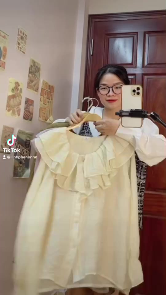 Áo sơ mi cổ xếp ly chất tơ mỏng M248 | BigBuy360 - bigbuy360.vn