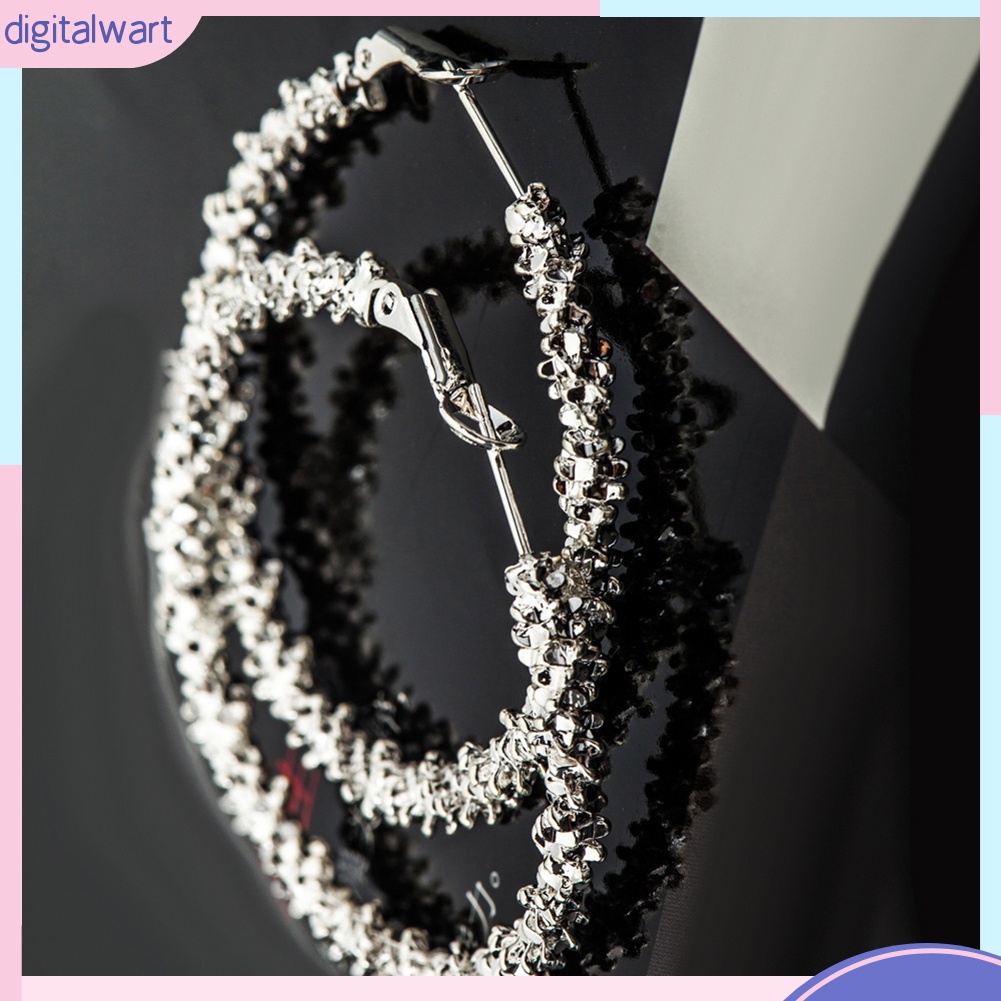 Đôi khuyên tai đồng màu bạc hình tròn kiểu dáng thời trang cho nữ