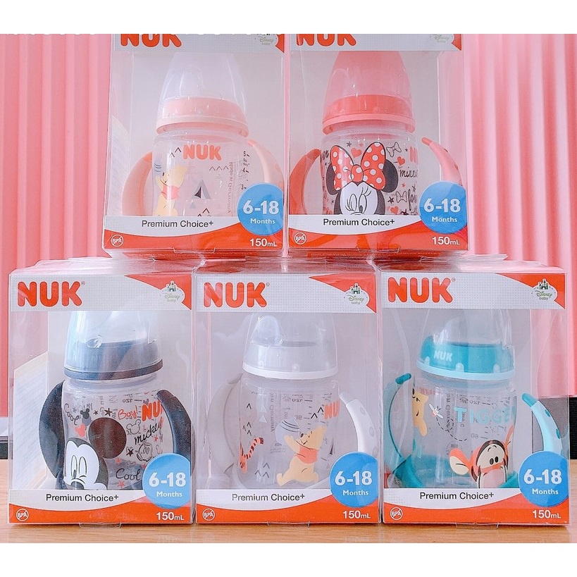 Bình tập uống NUK PP hình Mickey, Disney, Hello Kitty 150ml