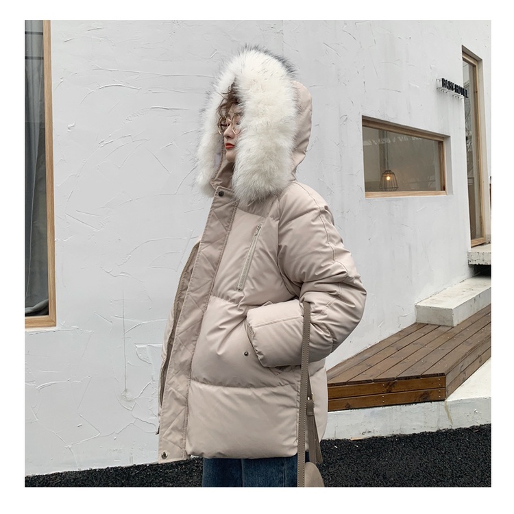 Áo khoác phao nữ có mũ lông, dày dặn dáng dài vừa ấm áp mùa đông style trẻ trung Hàn Quốc