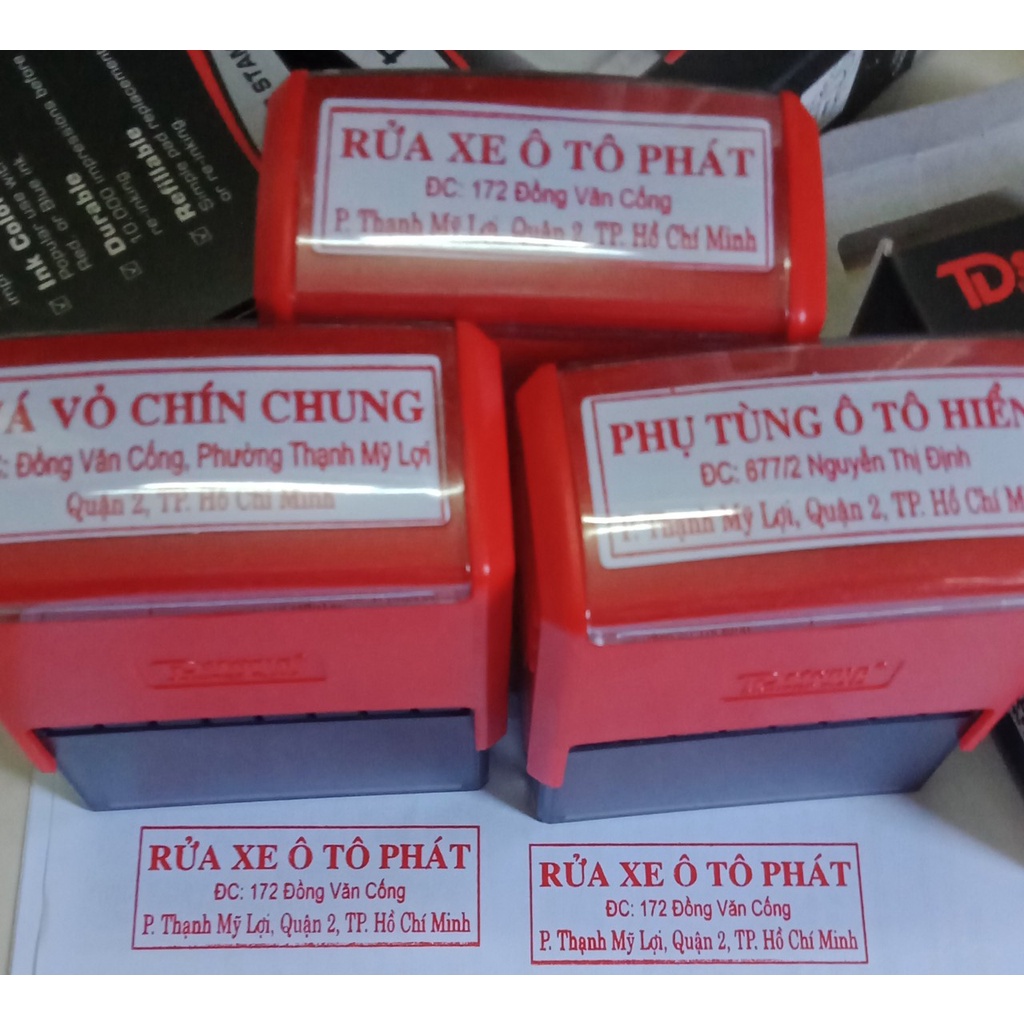 Khắc dấu shop, dấu cửa hàng, dấu địa chỉ công ty giá rẻ
