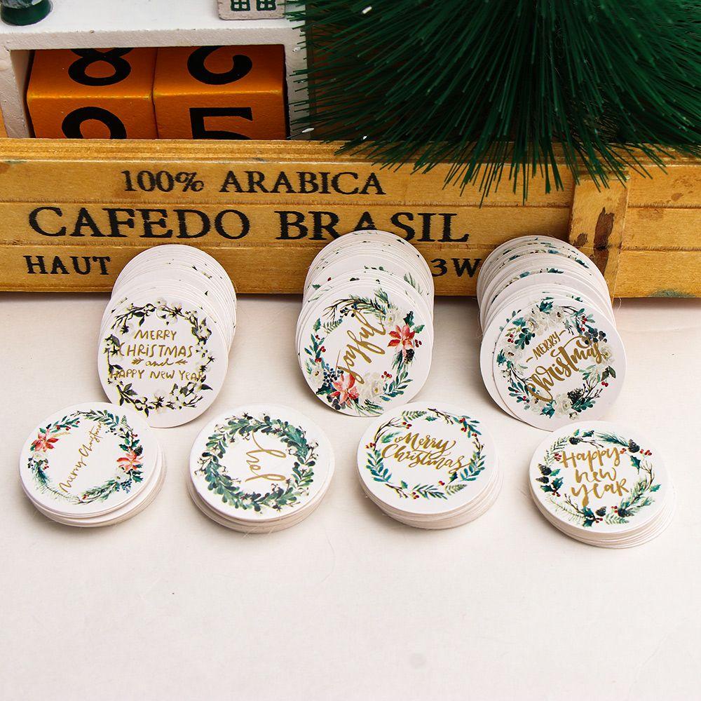 Set 100 Thẻ Giấy Hình Ông Già Noel Trang Trí Giáng Sinh
