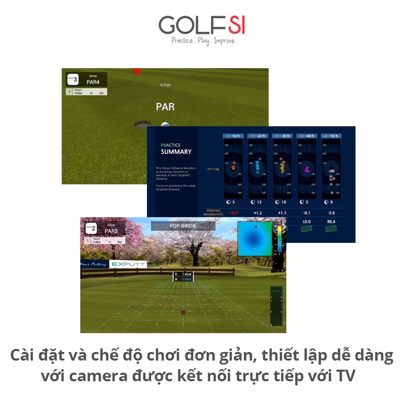 Bộ Tập Putting Golf Tại Nhà Exputt Mô Phỏng Chính Xác, Phân Tích Chỉ Số, Cải Thiện Kỹ Năng