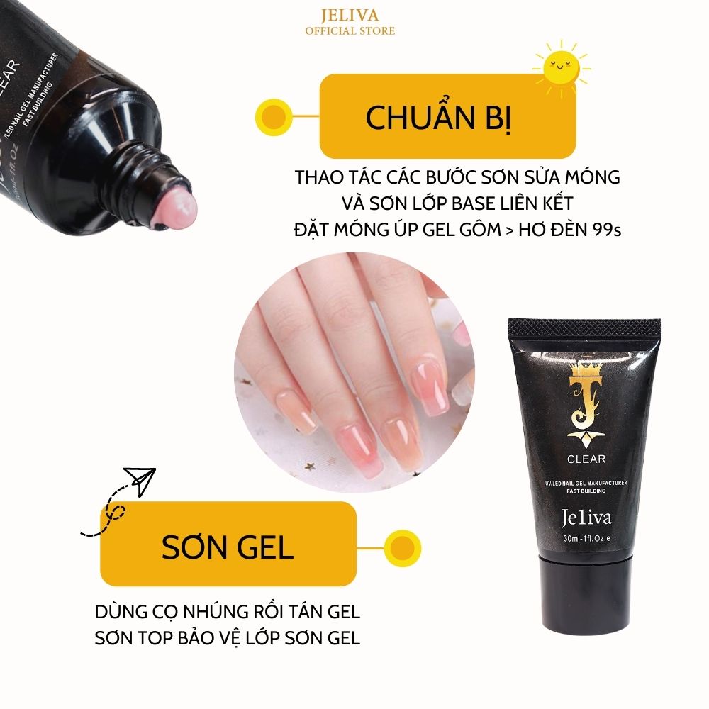 Gel gôm đắp móng JELIVA 30ml