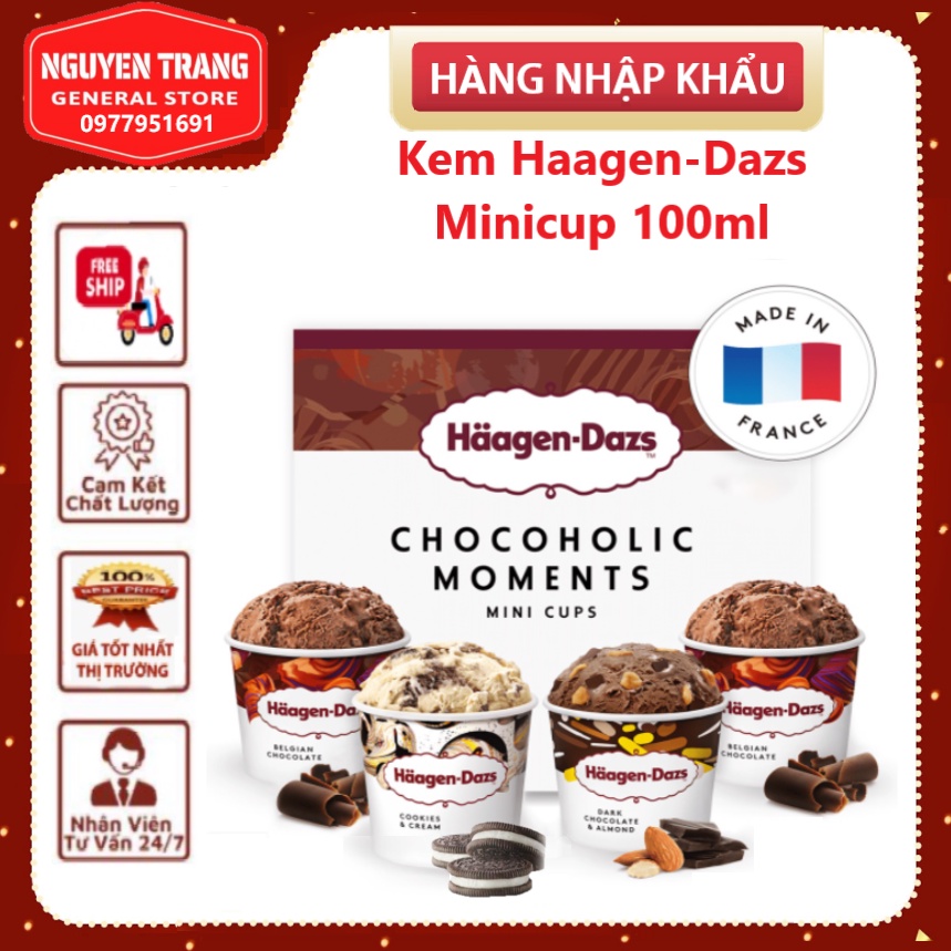 Kem Haagen Dazs nhiều vị hộp 100ml