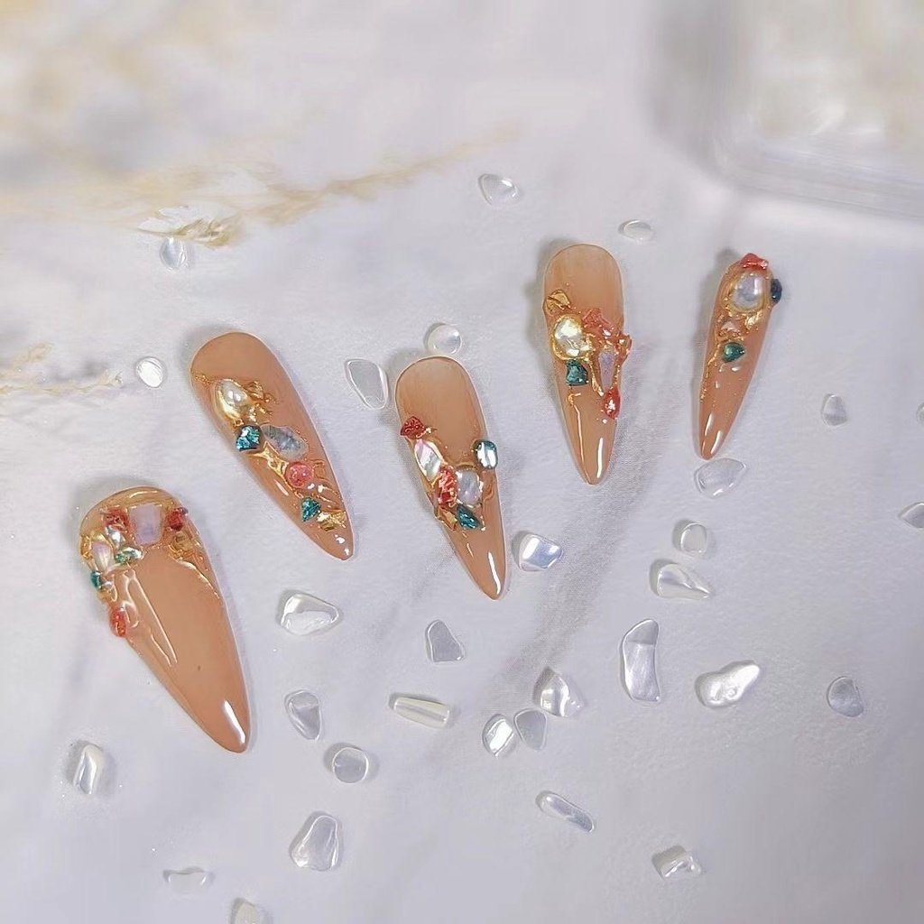 Lọ Phụ Kiện Kim Tuyến Trang Trí Móng Tay 3D Thời Trang DIY|Vỏ Sò Trang Trí Móng Tay