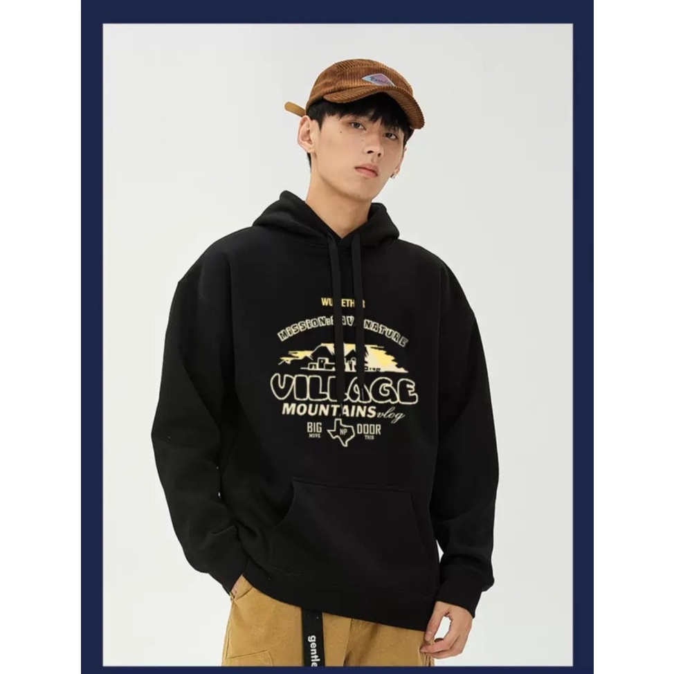 Áo Hoodie Mũ Trùm Đầu VILLAGE Nỉ Ngoại Phong Cách Nam Nữ Thời Trang Hot Trend 2022