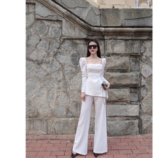 set áo peplum + quần suông