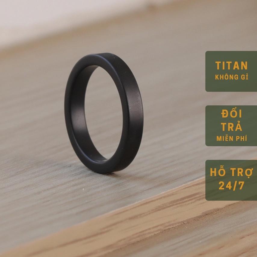 Nhẫn Trơn Thời Trang Less Ring Basic Unisex Nam Nữ Màu Đen Cá Tính Chất Liệu Inox Không Gỉ - Less Ring - Camcamvintage