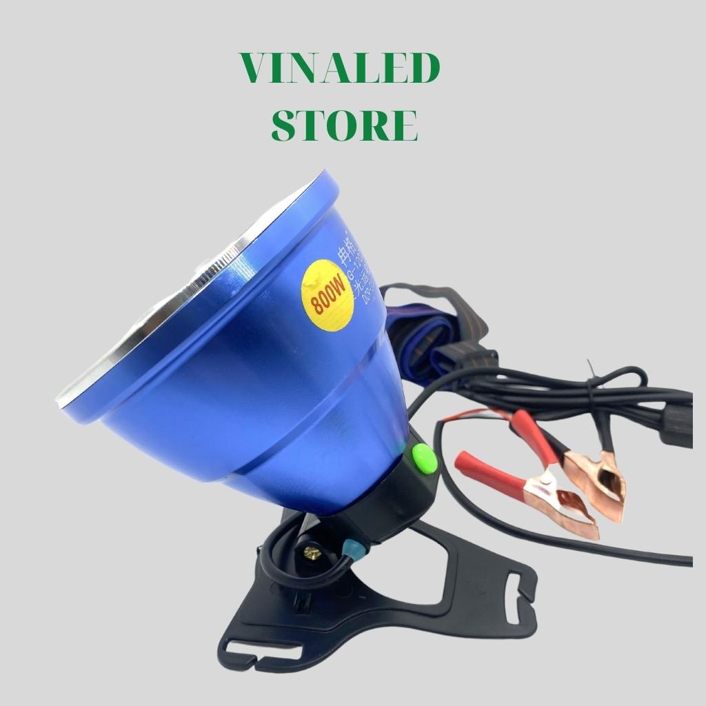 Đèn kẹp bình ác quy đèn đội đầu 1202 sáng gom điện áp 9V-24V công suất 300W chóa 10cm