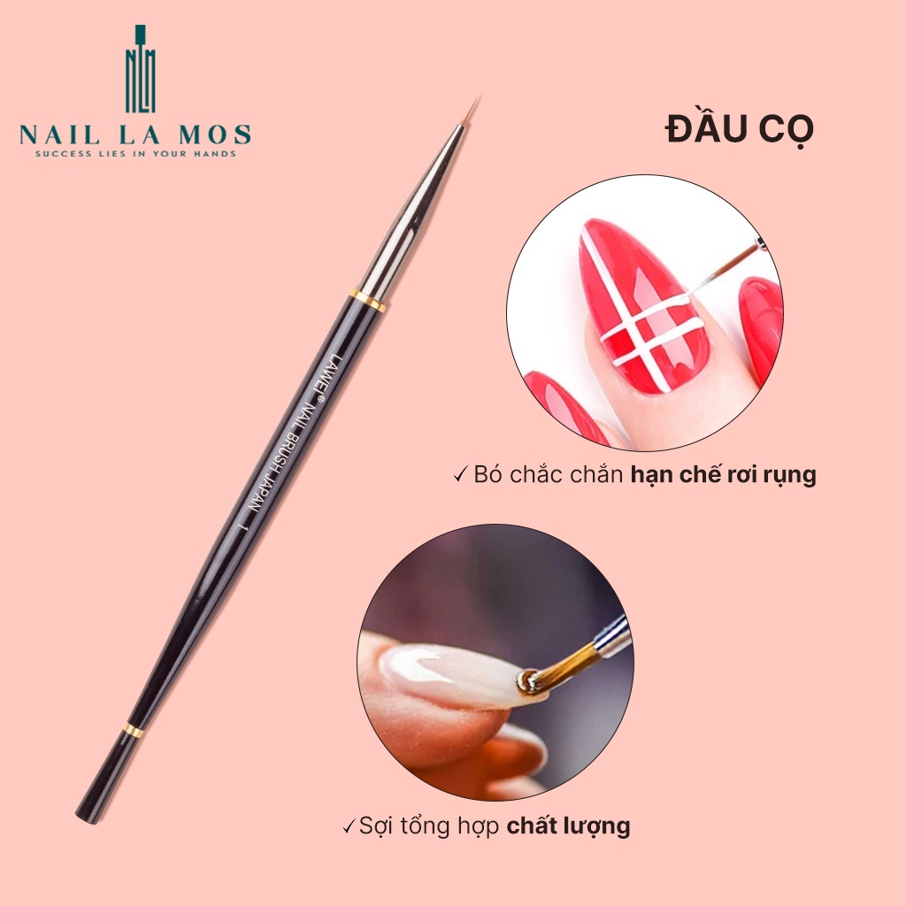 Set 10 cọ nail Lawei chính hãng - Cọ vẽ móng chuyên dụng