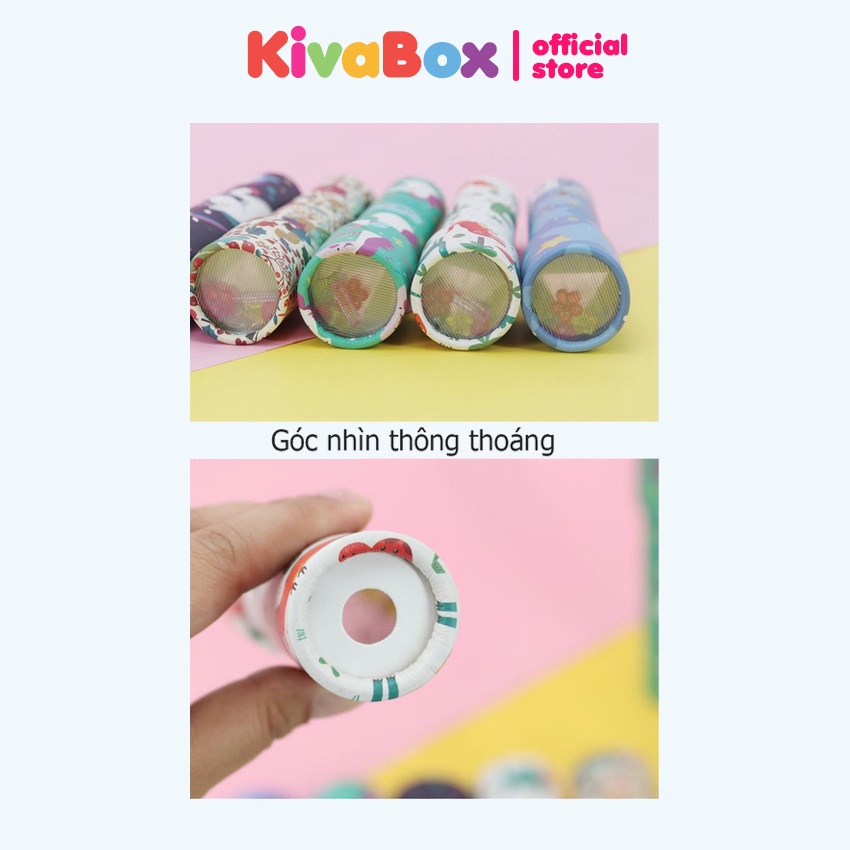 Đồ chơi trẻ em kính vạn hoa Kivabox dành cho bé đa màu sắc hình dạng, phát triển trí trưởng tượng và tư duy