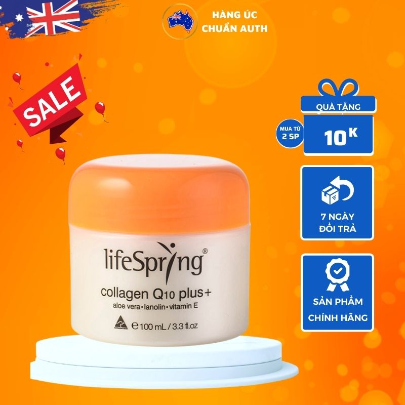 Kem nhau thai cừu Úc LifeSpring Collagen Q10 Plus+ 100ml