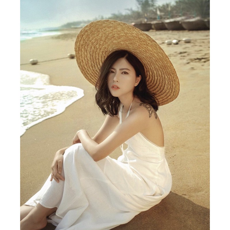Mũ cói Gaucho rộng vành buộc dây vintage 12 và 15cm đi biển che nắng tốt 100% tự nhiên ship 1h không lo hỏng