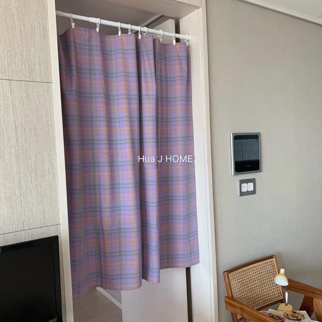 Rèm cửa kẻ sọc tím phong cách hàn quốc , chống nắng cao cấp, màn vải treo tường trang trí decor phòng ngủ