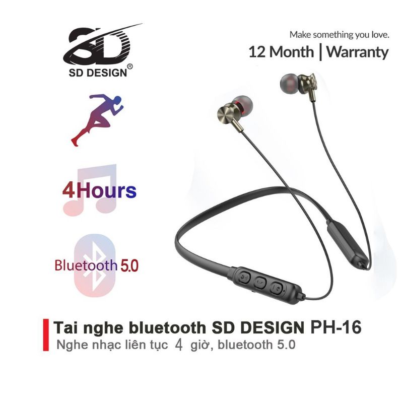 Tai nghe bluetooth thể thao Sendem e35 PH16 SD design bluetooth v 5.0 pin 7 giờ