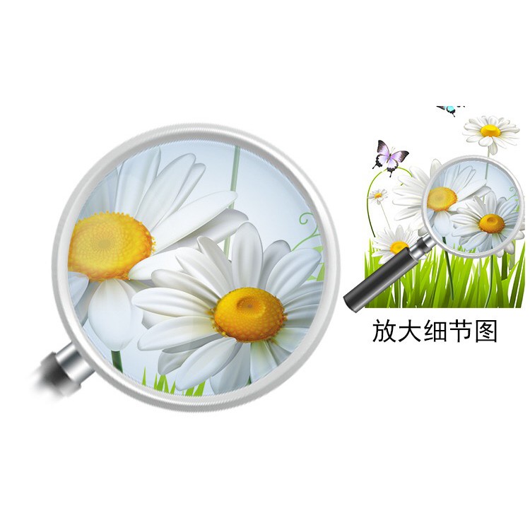 Decal dán kính cao cấp - Hoa Cúc Trắng và Bướm ( 60x116 )