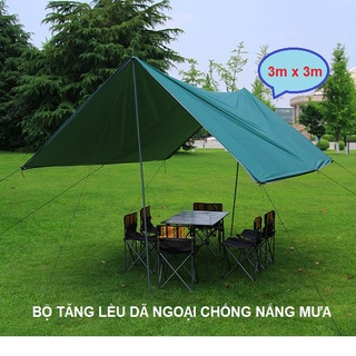Tấm tăng lều dã ngoại cắm trại du lịch ngoài trời kèm dây căng chống nắng,mưa