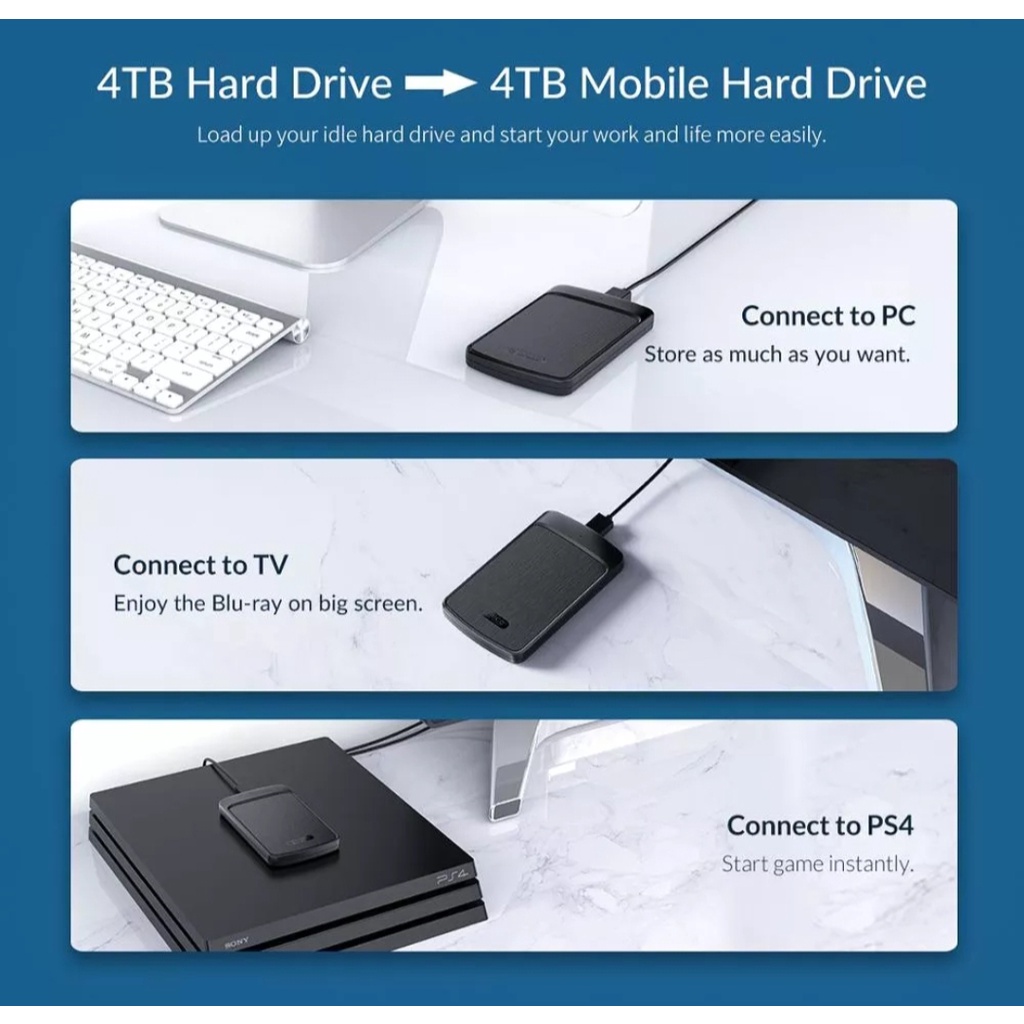 Box ổ cứng 2.5'' Orico 2020U3  - Dùng cho HDD, SSD - SP Chính hãng bảo hành 12 tháng