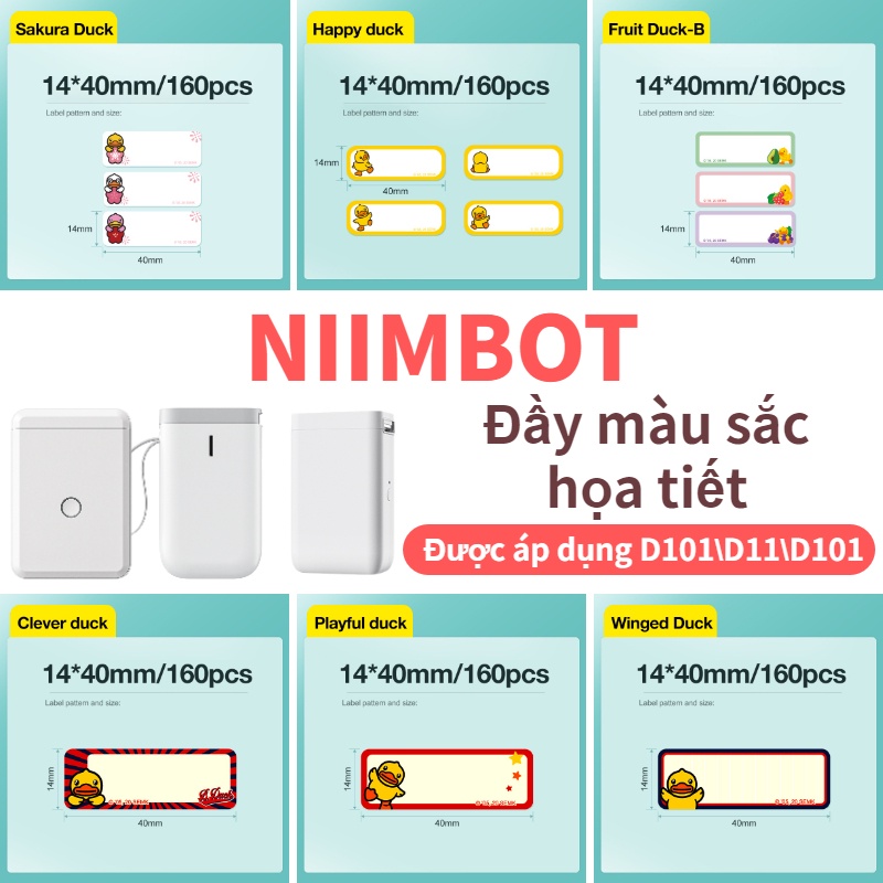 Nhãn Dán Giấy Cách Nhiệt Họa Tiết Dễ Thương Dành Cho Nimbot D11 / D110 / D101