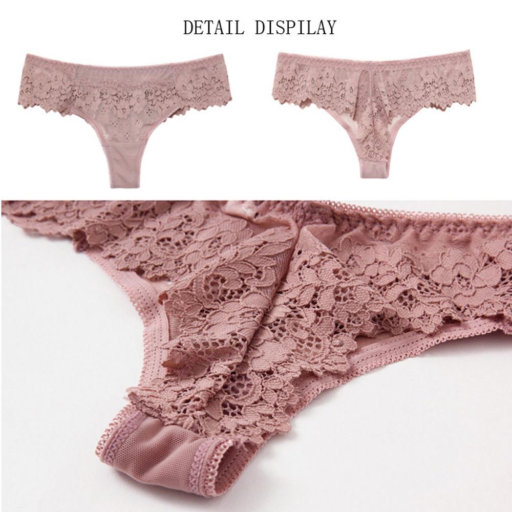 OCEANMAP Quần Lót Ren Hoa Lưng Thấp Thiết Kế Dây Đan Chéo Quyến Rũ