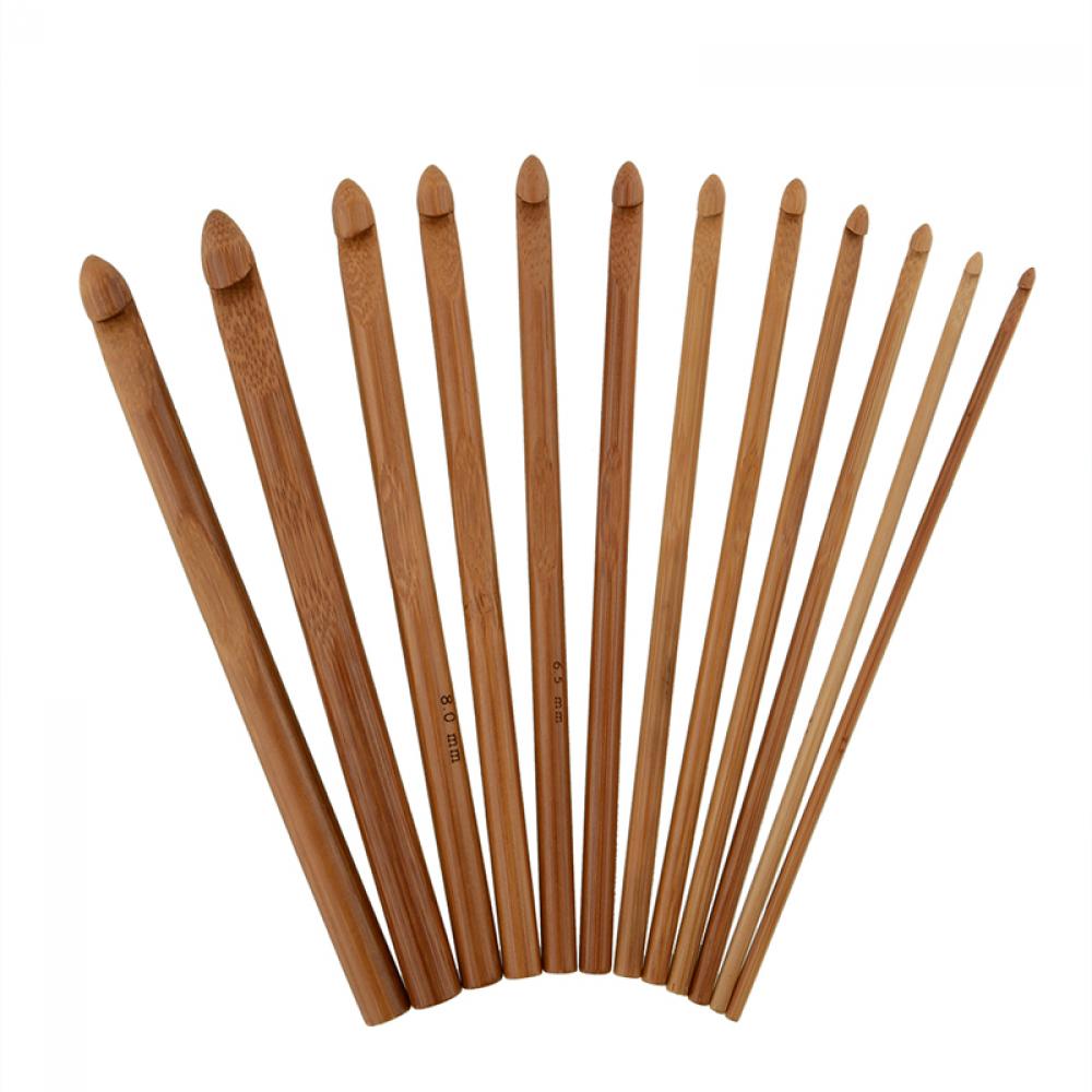 Set 12 kim móc len bằng tre chuyên dụng 3-10mm