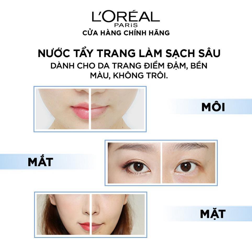 Nước Tẩy Trang Loreal 400ml Đủ Màu + Sữa Rửa Mặt