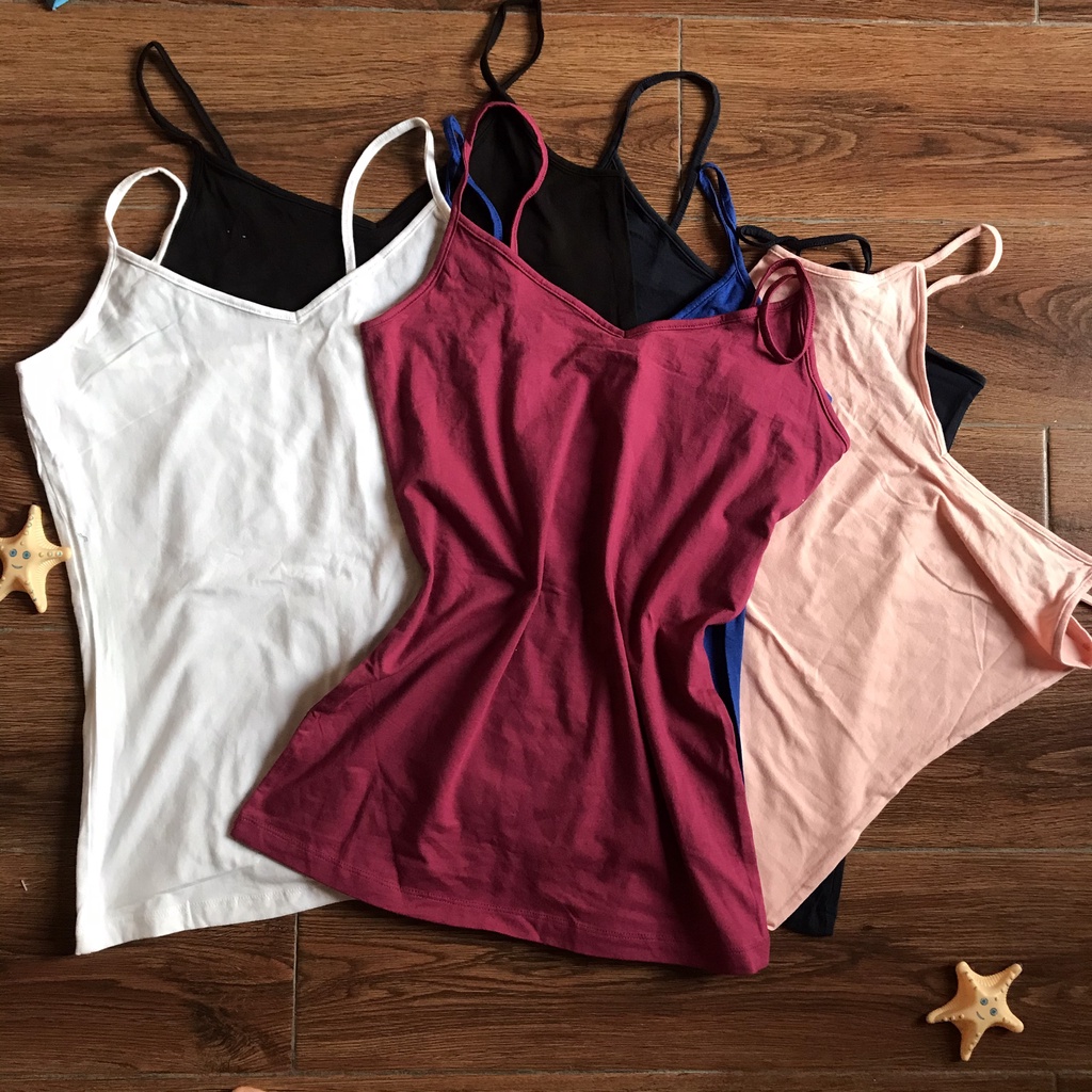 Aó 2 dây hàng xuất cotton mềm mại thấm hút mồ hôi cực tốt, có thể mặc được các mùa | BigBuy360 - bigbuy360.vn