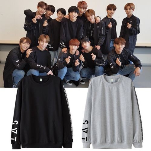 Áo Sweater Chui Đầu In Hình Nhóm Nhạc Seventeen 17 2018