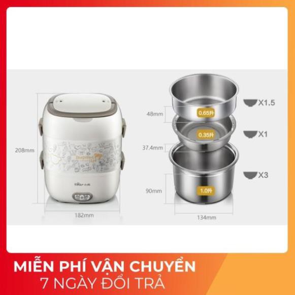 Hộp cơm cắm điện Bear DFH-S2017, 3 tầng, sử dụng inox 304 cao cấp |BH 12 THÁNG|