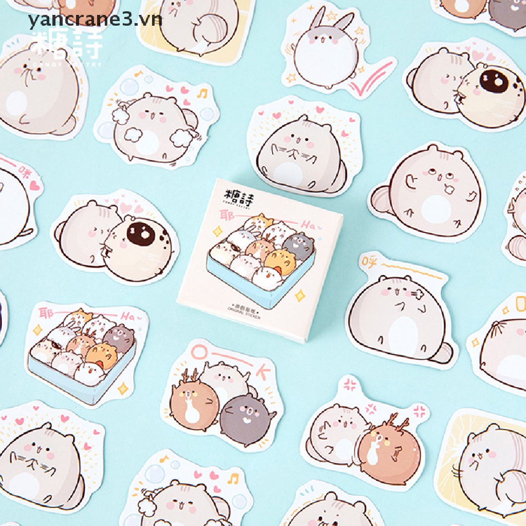 Set 45 nhãn dãn hình chuột hamster dễ thương đáng yêu dùng trang trí sổ tay diy