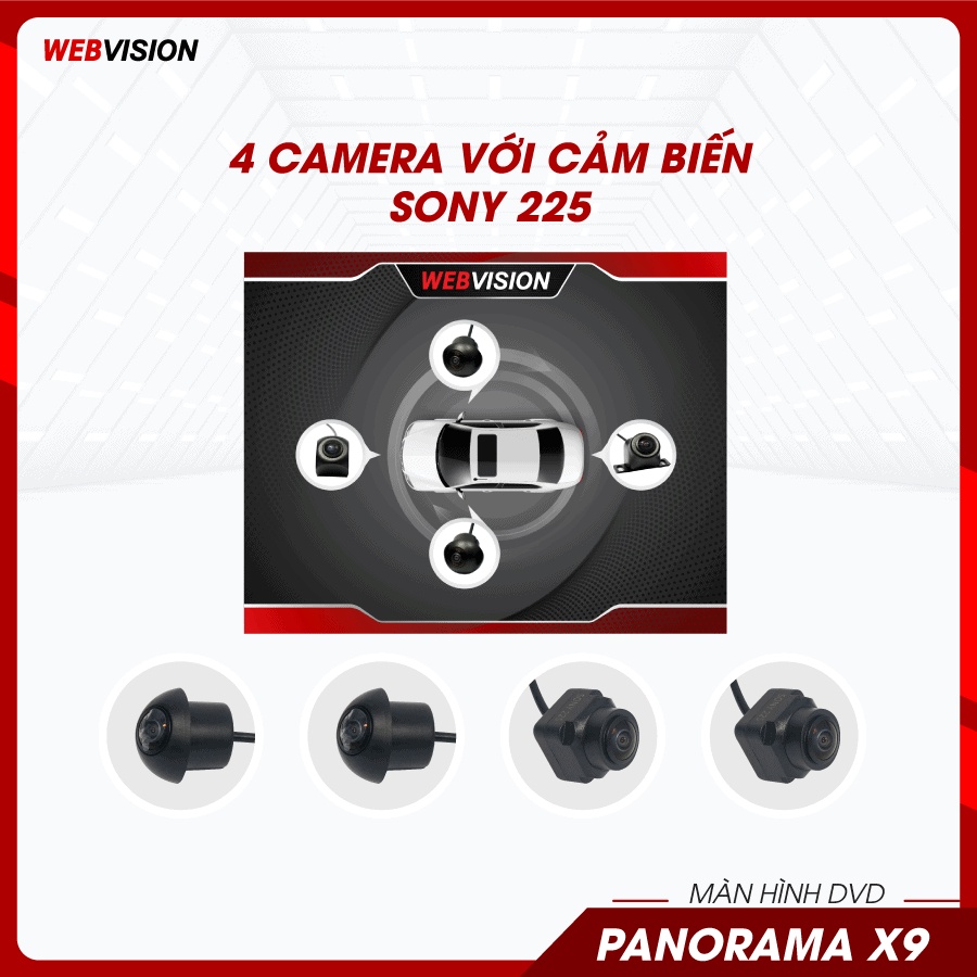 Màn hình DVD WEBVISION PANORAMA X9, màn hình liền camera 360 cao cấp | WebRaoVat - webraovat.net.vn