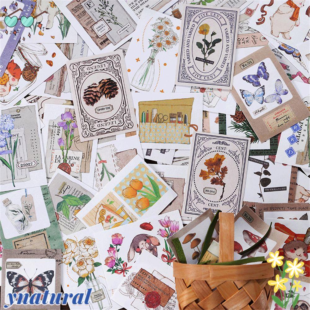 Bộ 50 Sticker Dán Trang Trí Sổ Tay DIY Phong Cách Vintage