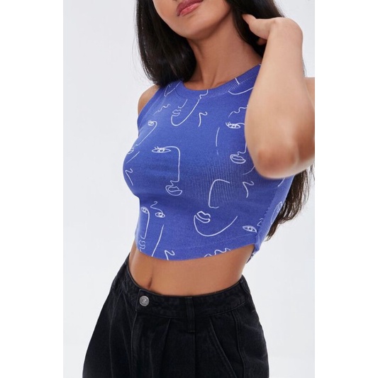 Áo Croptop hoạ tiết dễ thương F21 dư xịn 100%