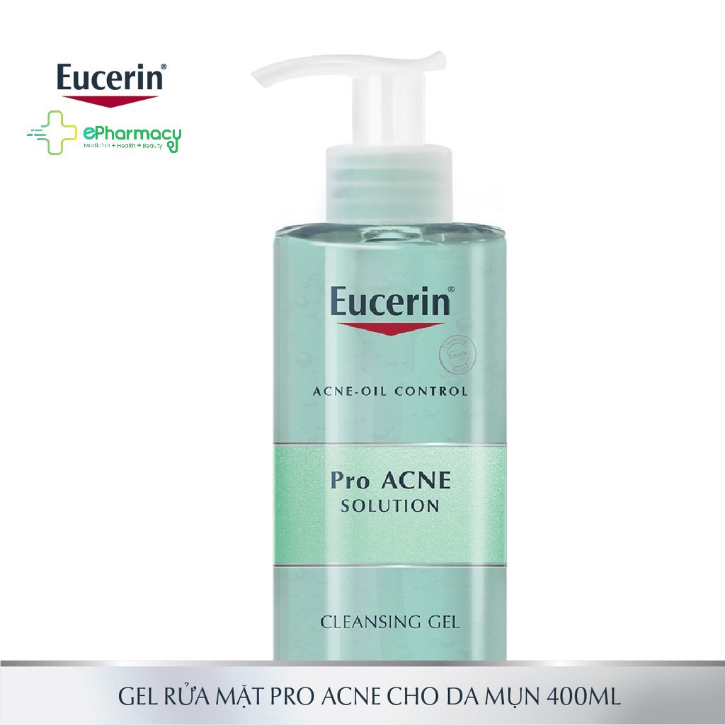 Gel rửa mặt Eucerin cho da dầu, mụn - Eucerin ProAcne Solution Cleansing Gel 400ml