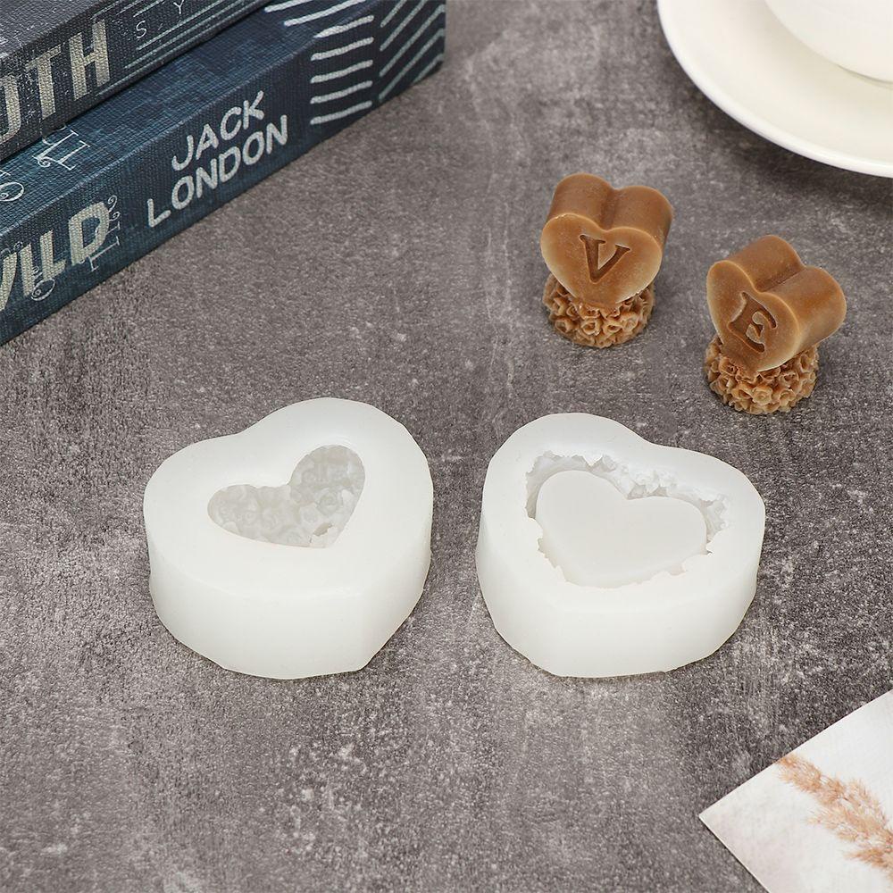 .Khuôn Silicone Làm Nến Thủ Công DIY Hình Trái Tim