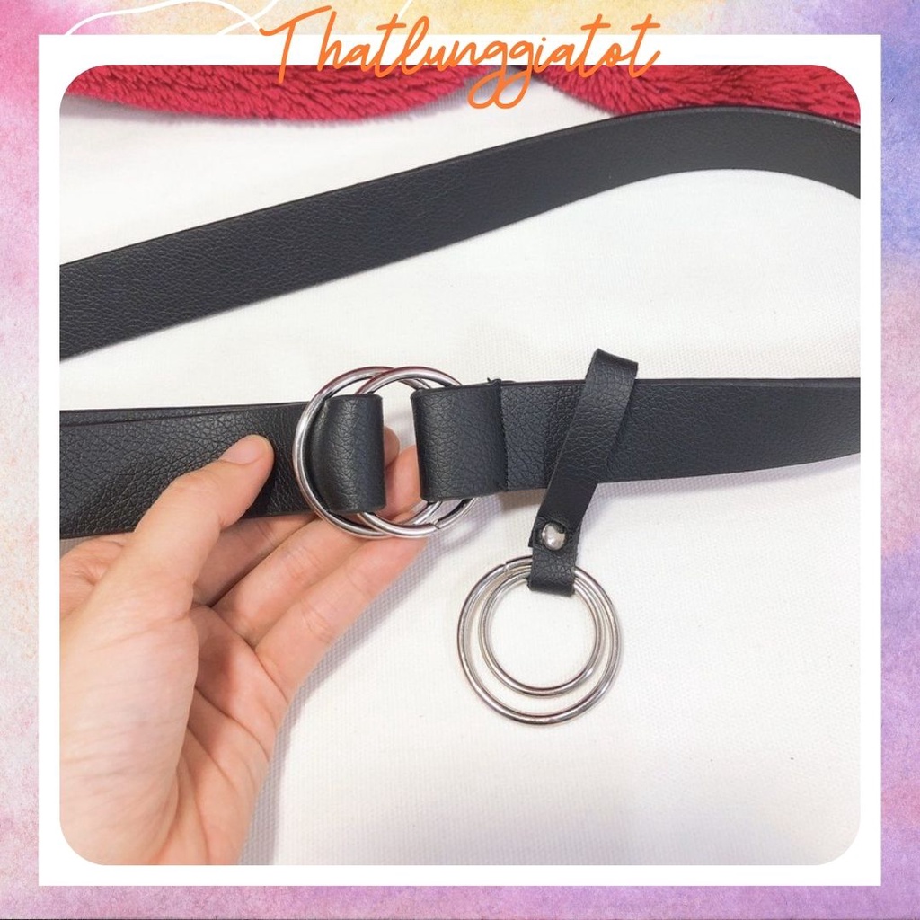 Thắt lưng nữ tròn kèm khoen không lỗ đơn giản dễ phối bản 2.8cm TL122 - Thắt Lưng Giá Tốt