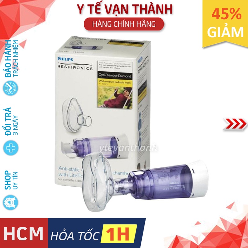 ✅ Buồng Đệm, Buồng Hít Hen Suyễn (Babyhaler)- Philips Respironics OptiChamber Diamond -VT0096