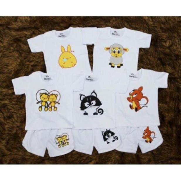 Sét 5 Bộ Hình Thú Cotton 4c Cho Bé Từ 6-16kg - Bộ Quần Áo Cho Bé - Đồ Sơ Sinh