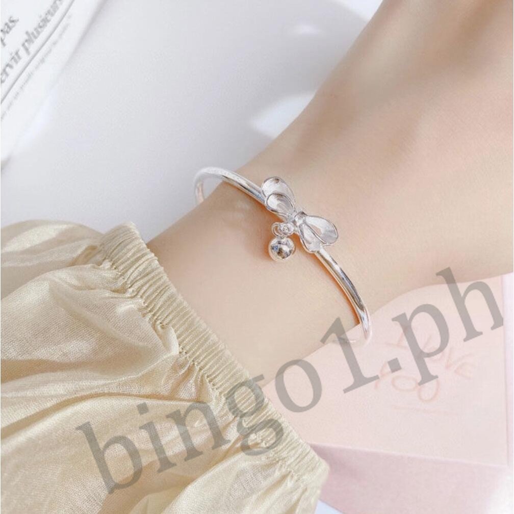 Vòng Tay Bạc Phối Nơ Thời Trang Cho Nữ