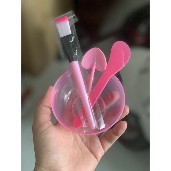 Bộ Chén cọ pha mặt nạ (kèm túi zip), Bộ Bát cọ nhựa dẻo