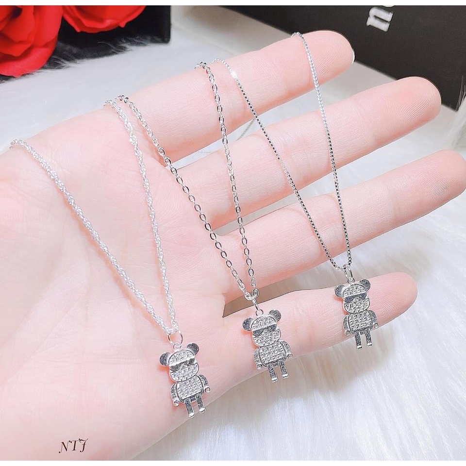Dây chuyền nữ bạc thật mặt gấu con ngộ nghĩnh đáng yêu