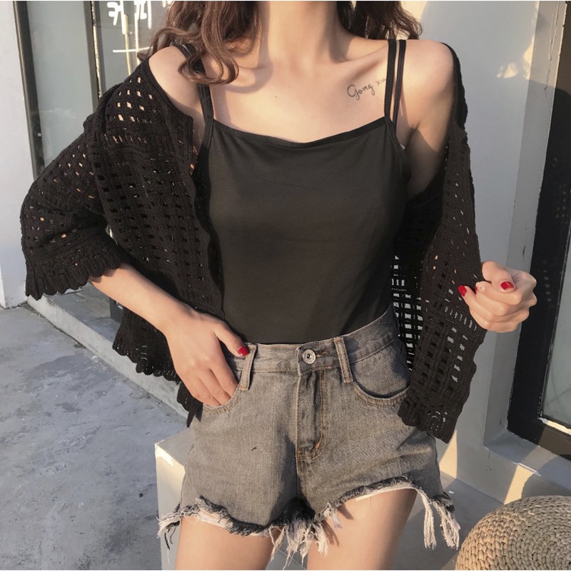 Áo khoác cardigan tay lỡ 3/4 kiểu lưới thời trang dành cho nữ