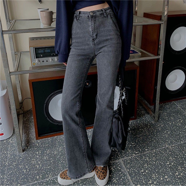 Quần jean ống loe lưng cao phong cách Hàn Quốc năm 2021