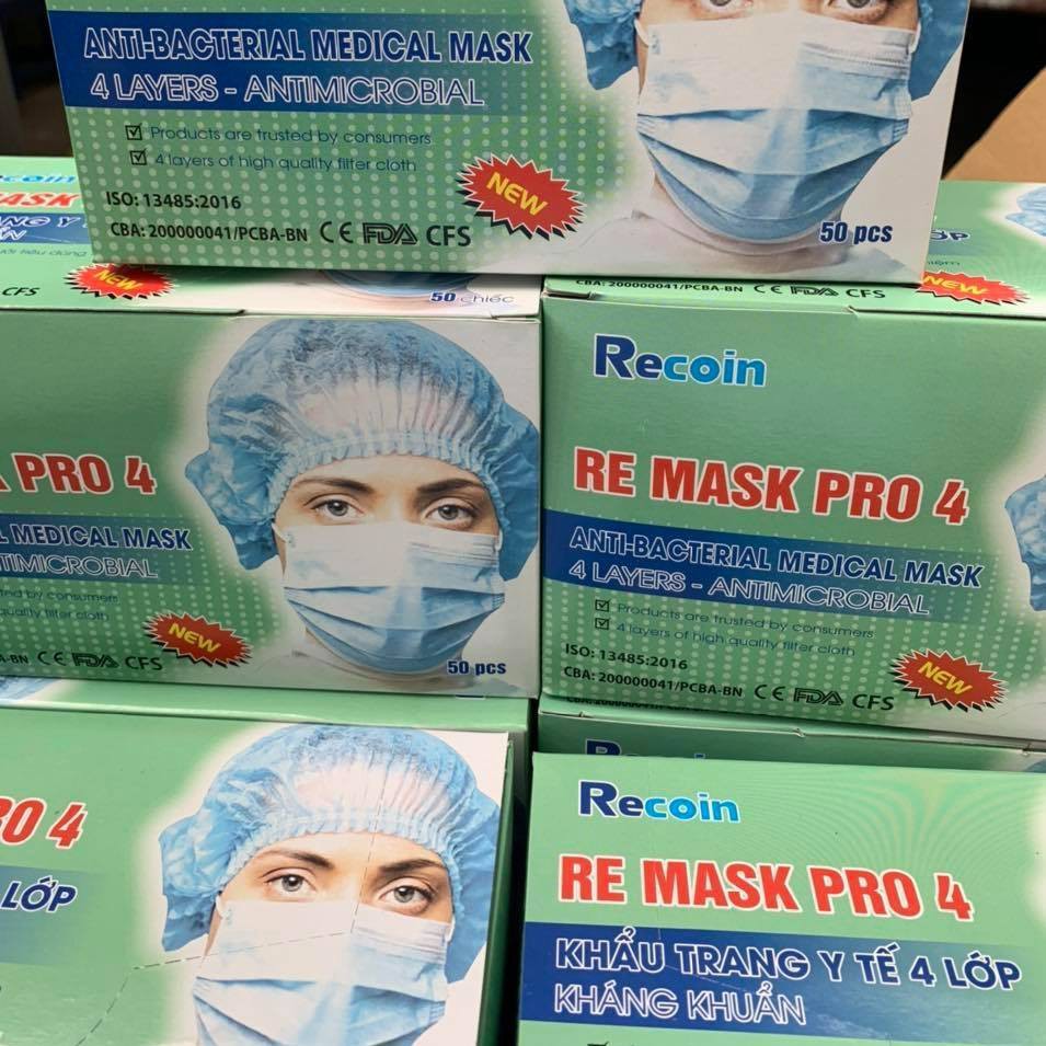 Khẩu trang 4 Lớp Chính Hãng RE MASK PRO 4 Hàng công ty xuất khẩu