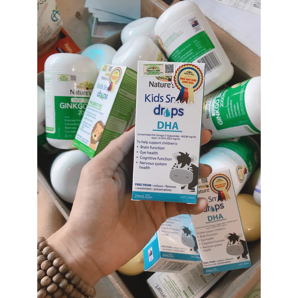 Combo 3 Siro Uống Nature's Way Kids Smart Drops, Infant Drops Bổ Sung Vitamin, Phát Triển Não Bộ Cho Bé