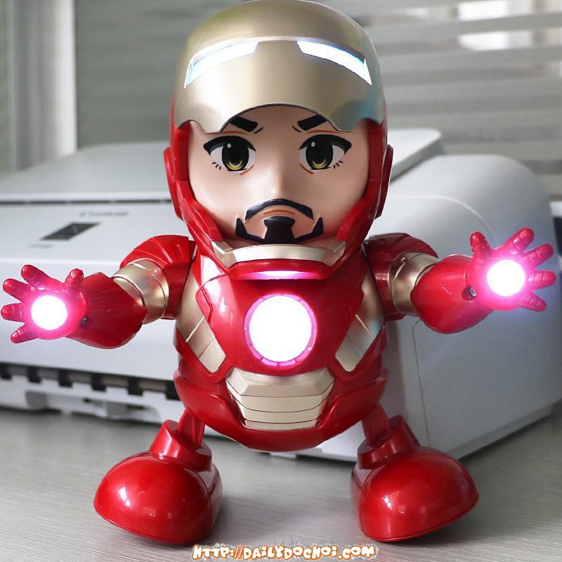 Đồ chơi Robot Iron Man nhảy múa mở mặt nạ đèn led siêu sáng Dance Hero LD-155A